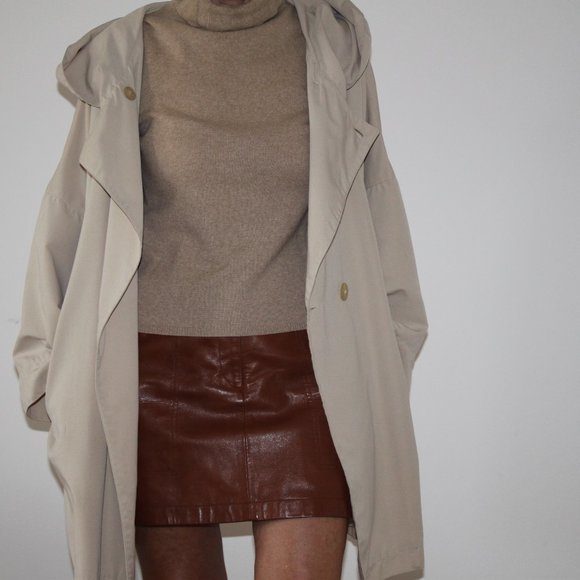 VTG 90s United Colors of Benetton Cream Barrel Spring Coat Size IT38 - Picture 3 of 9